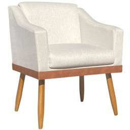 Poltrona Decorativa San Diego no Linho Base Compose - Dritex:linho Bege - 3