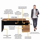 Ver imagem 3 de Escrivaninha Mesa de Escritório 172cm 2 Gavetas Flex Multimóveis CR25309