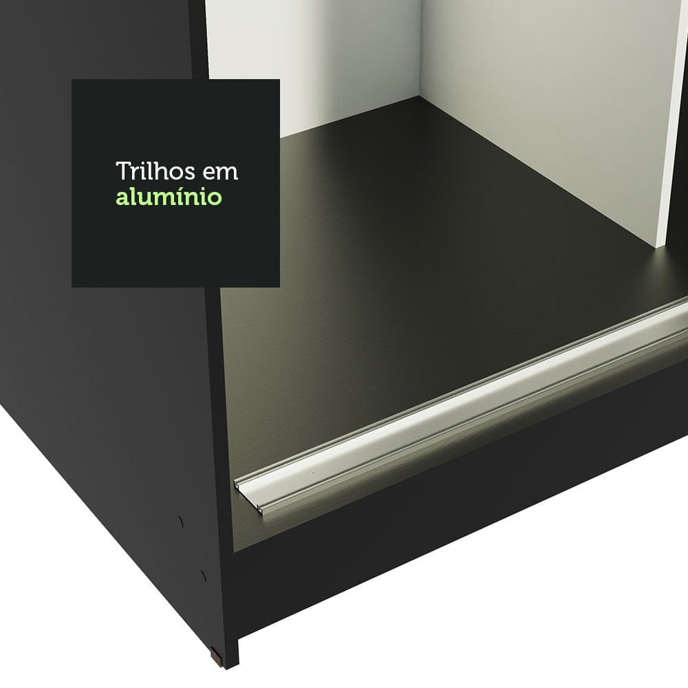 Guarda-Roupa Solteiro Madesa Tokio 2 Portas de Correr 2 Gavetas Preto/Rustic Cor:Preto/Rustic - 8