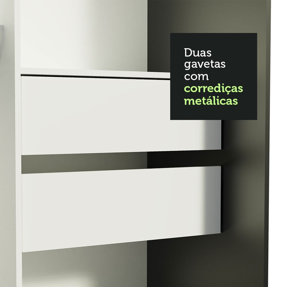 Guarda-Roupa Solteiro Madesa Tokio 2 Portas de Correr 2 Gavetas Preto/Rustic Cor:Preto/Rustic - 9