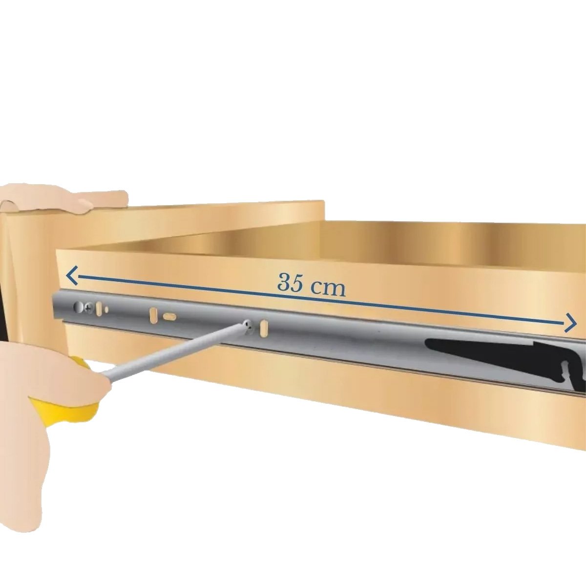 02 Pares Corrediça Gaveta Trilho Telescópico 35 cm para 35kg - Openfield                                                                        - 6