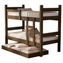 Ver imagem 1 de Beliche Solteiro Leticia com Cama Auxiliar Mili Mdf 199x95 Cm Castanho Decmade