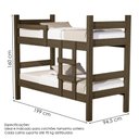 Ver imagem 3 de Beliche Solteiro Leticia com Cama Auxiliar Mili Mdf 199x95 Cm Castanho Decmade