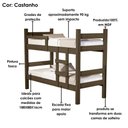 Ver imagem 5 de Beliche Solteiro Leticia com Cama Auxiliar Mili Mdf 199x95 Cm Castanho Decmade
