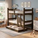 Ver mais imagens de Beliche Solteiro Leticia com Cama Auxiliar Mili Mdf 199x95 Cm Castanho Decmade