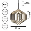 Ver imagem 3 de Luminária Teto tipo Pendente HEXAGONAL MDF - Completa - Cor: Marrom