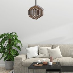 Luminária Teto tipo Pendente HEXAGONAL MDF - Completa - Cor: Marrom - 2 Luminária Teto tipo Pendente HEXAGONAL MDF - Completa - Cor: Marrom - 2