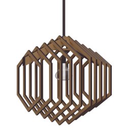 Luminária Teto tipo Pendente HEXAGONAL MDF - Completa - Cor: Marrom - 1 Luminária Teto tipo Pendente HEXAGONAL MDF - Completa - Cor: Marrom - 1