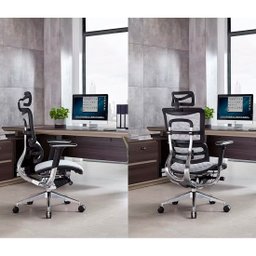 Cadeira Ergonômica Presidente Ergohaus Tecido Mash Estrutura Alumínio Fundido - Branca - 5