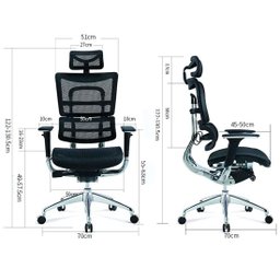 Cadeira Ergonômica Presidente Ergohaus Tecido Mash Estrutura Alumínio Fundido - Branca - 6