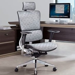 Cadeira Ergonômica Presidente Ergohaus Tecido Mash Estrutura Alumínio Fundido - Branca - 4