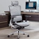 Ver imagem 4 de Cadeira Ergonômica Presidente Ergohaus Tecido Mash Estrutura Alumínio Fundido - Branca