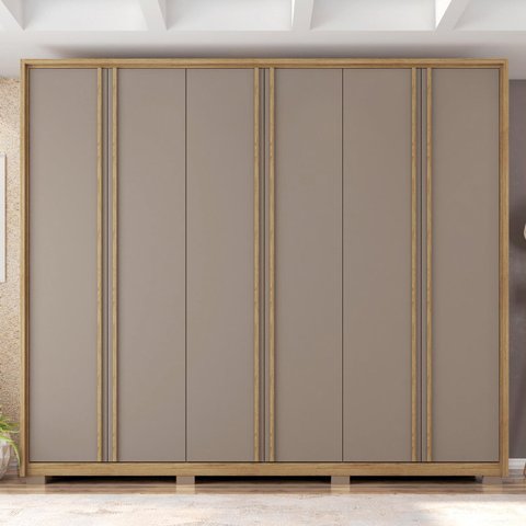Guarda-roupa Casal 6 Portas 6 Gavetas com Pés Suburban Espresso Móveis