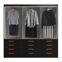 Ver imagem 3 de Guarda Roupas New Mônaco 6 Portas e 12 Gavetas - Black Black