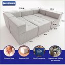 Ver imagem 2 de Sofá Modular King com Puff Bom Pastor Linho Cinza