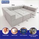 Ver imagem 2 de Sofá Modular King com Puff Bom Pastor Linho Cinza