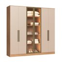 Ver imagem 2 de Guarda Roupa 2 Portas Reflecta com LED 4 Gavetas 100% MDF Roma Bege/Macadâmia/Duna