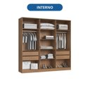 Ver imagem 6 de Guarda Roupa 2 Portas Reflecta com LED 4 Gavetas 100% MDF Roma Bege/Macadâmia/Duna