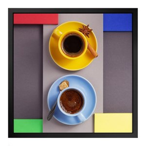 Quadro 50cm X 50cm Dois Cafés Expressos Tropical Artes