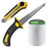 Serrote Para Gesso Drywall Cabo Plástico 6" Pol + Fita Telada 100mm x 20m + Estilete 25mm Com Trava  - 1