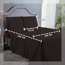 Ver imagem 2 de Conjunto Lençol Cama Casal 4 Peças 400 Fios com Elástico e Fronhas Toque Macio:marrom