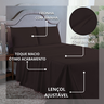 Conjunto Lençol Cama Casal 4 Peças 400 Fios com Elástico e Fronhas Toque Macio:marrom - 4