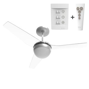 VENTILADOR DE TETO ALISEU JET CRISTAL PLUS COM CONTROLE REMOTO E PAREDE SUPER SILENCIOSO 220V