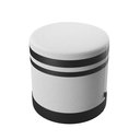 Ver imagem 5 de Puf Puff Banqueta Redondo Linho com Detalhes em Couro Preto