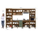 Ver imagem 4 de Cozinha Modulada Toscana 6 Peças Mdf com Paneleiro 1 Forno e Cristaleira