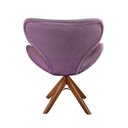 Ver imagem 4 de Poltrona Isis Cadeira Giratória Pé de Madeira Decoração, Sala, Escritório, Recepção Roxo