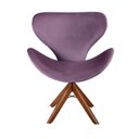 Ver imagem 1 de Poltrona Isis Cadeira Giratória Pé de Madeira Decoração, Sala, Escritório, Recepção Roxo
