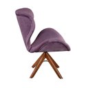 Ver imagem 2 de Poltrona Isis Cadeira Giratória Pé de Madeira Decoração, Sala, Escritório, Recepção Roxo
