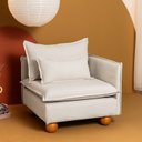 Ver imagem 1 de Sofá Modular Braço Lateral com Pé Bolinha Sôma CabeCasa MadeiraOriginals Bege Natural