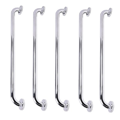 Barra de Apoio 70cm Inox Kit 5 Unidades Gestante Idoso Criança Deficiente Banheiro Box Suporte Resis