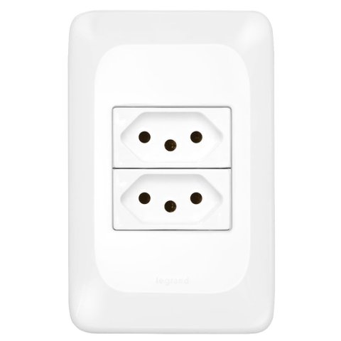 2 Tomadas 2p+t 10 Ampères 4x2 - Lgx303 - Pial 2 Tomadas 2p+t 10a 4x2 Pial Pop - Lgx303 - Pial