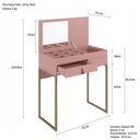 Ver imagem 4 de Penteadeira Industrial Lady Design Inovador Rosa/Rose