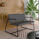 Ver imagem 2 de Namoradeira Decorativa Sintra Estilo Industrial Pto/suede Cinza - M.a Preto Fosco/suede Cinza