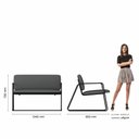 Ver imagem 4 de Namoradeira Decorativa Sintra Estilo Industrial Pto/suede Cinza - M.a Preto Fosco/suede Cinza