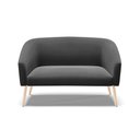 Ver imagem 3 de Namoradeira 02 Lugares Stella Suede Preto Pés Palito Natural - D’Rossi