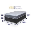 Ver imagem 2 de Conjunto Box Baú Preto Argel Cinza Espuma D33 Solteiro 96x203x74 - King House
