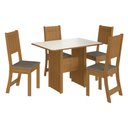 Ver imagem 2 de Conjunto Mesa de Jantar 110cm com 4 Cadeiras Multimóveis Cr50206 Freijó/off White/cacau