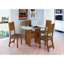 Ver imagem 1 de Conjunto Mesa de Jantar 110cm com 4 Cadeiras Multimóveis Cr50206 Freijó/off White/cacau