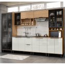 Ver imagem 1 de Cozinha Modulada Toscana 6 Peças Mdf com Paneleiro 1 Forno e Cristaleira