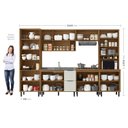 Ver imagem 4 de Cozinha Modulada Toscana 6 Peças Mdf com Paneleiro 1 Forno e Cristaleira