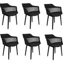 Ver imagem 1 de Kit 6 Cadeiras Estofada Jantar Cozinha Marcela - Preto Preto