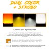 Farol de Milha Aux 54w Led Branco + Ambar C/ Strobo P/ Carro Moto Trator Maquina Agricola - 9
