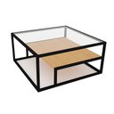 Ver imagem 3 de Mesa de Centro Industrial Moderno Toledo Preto e Tampo Canela - Cor: Preto