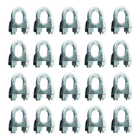 Kit 20 Grampo U Clips para Cabo de Aço Pesado Galvanizado 1/2 - Starfer