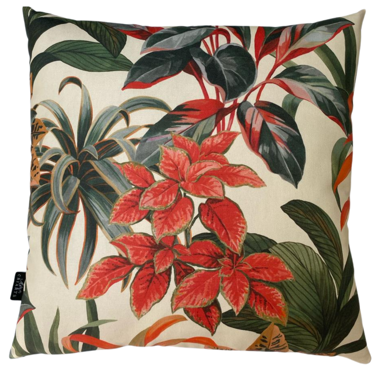 Almofada Cheia Waterhavana Impermeável Área Externa Estampa Digital Folhas Verde Vermelho Laranja 43 - 4