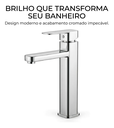 Ver imagem 2 de Torneira de Banheiro Gourmet Cromada Água Fria Bica Alta de Sobrepor Fc-163